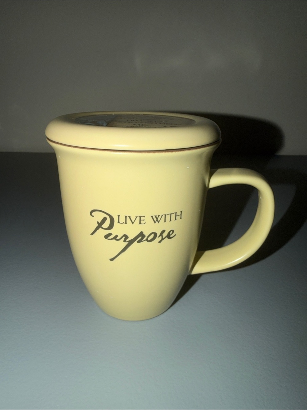 Live With Purpose Ceramic Mug with Coaster/Lid Set- Inspirational Tea/Coffee Cup